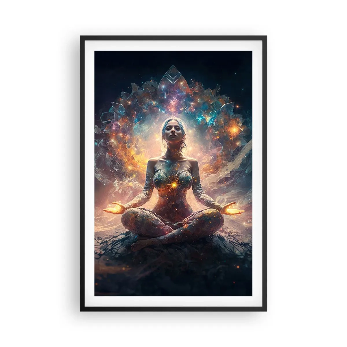 Poster in cornice nera - Un flusso di energia buona - 61x91 cm