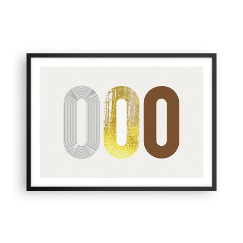Poster in cornice nera - Motivo astratto di tre forme geometriche - 70x50cm - Ohh! - Decorazione murale moderna per soggiorno e camera da letto ARTTOR
