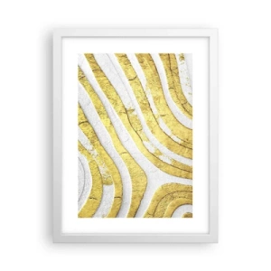 Poster in cornice bianca - Composizione in bianco e oro - 30x40 cm