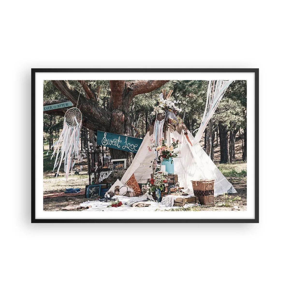 Poster in cornice nera - Make love... - 91x61 cm