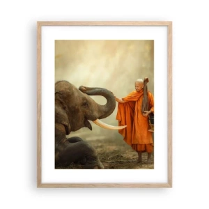 Poster in cornice rovere chiaro - Incontro nel viaggio - 40x50 cm