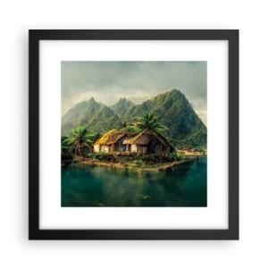 Poster in cornice nera - Paradiso tropicale - 30x30 cm