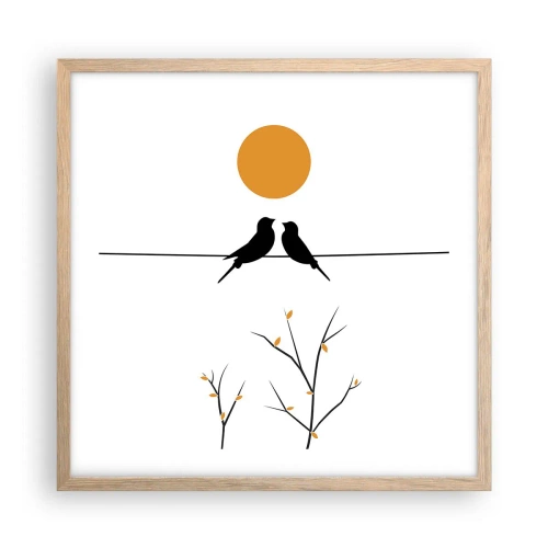 Poster in cornice rovere chiaro - Sera da usignoli - 50x50 cm