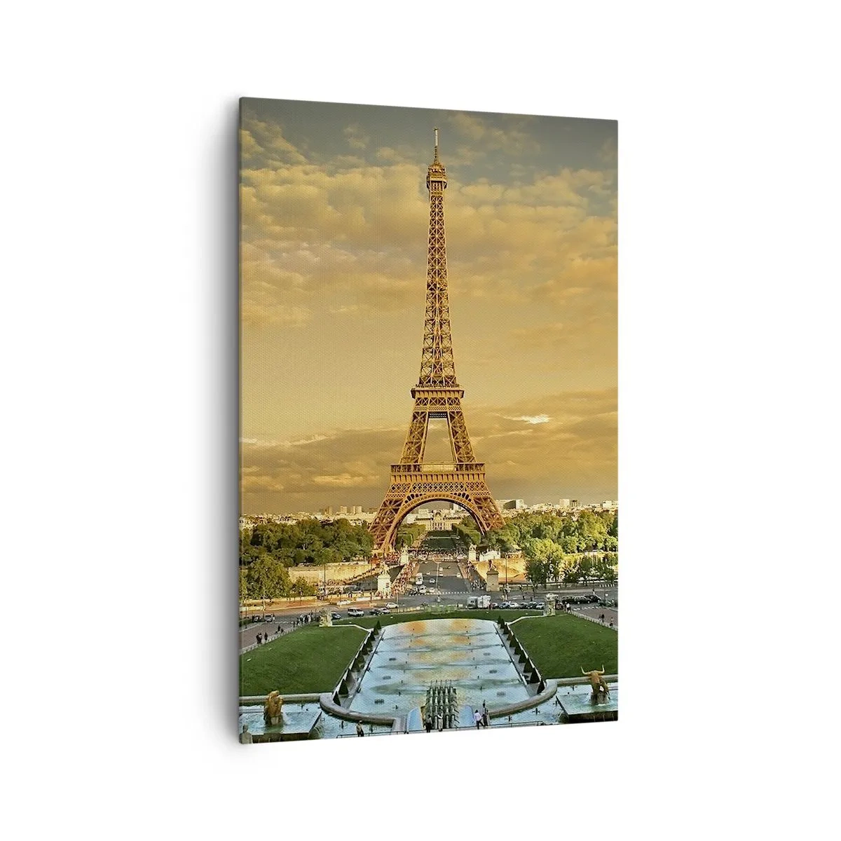 Quadro su tela - Stampe su Tela - La Torre Eiffel a Parigi al tramonto - 80x120cm - La regina di Parigi - Decorazione murale moderna per soggiorno e camera da letto ARTTOR