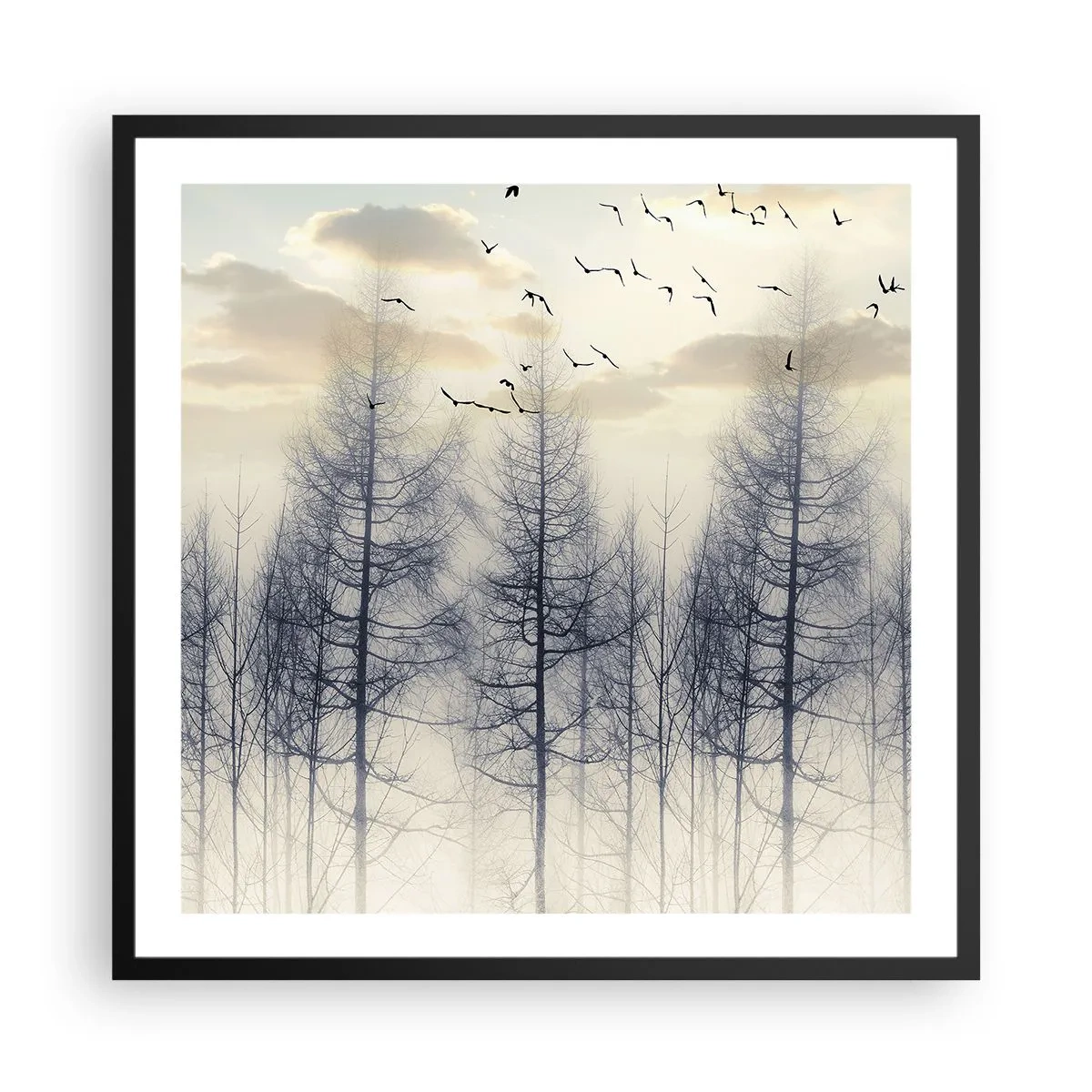 Poster in cornice nera - Lo spirito della foresta - 60x60 cm
