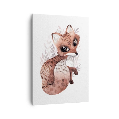 Quadro su tela - Stampe su Tela - Una simpatica volpe acquerellata su uno sfondo chiaro - 70x100cm - Semplicemente da amare - Decorazione murale moderna per soggiorno e camera da letto ARTTOR