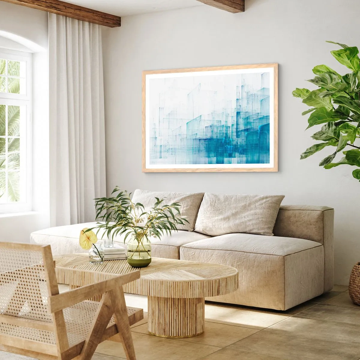 Poster in cornice rovere chiaro - E lo spazio fu - 50x40 cm