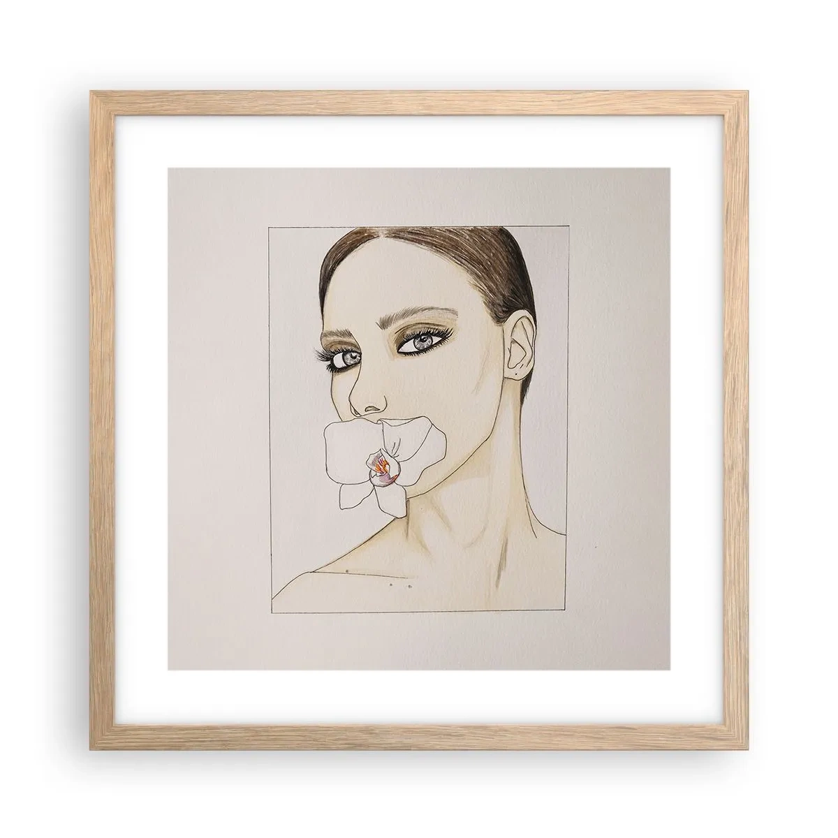 Poster in cornice rovere chiaro - Simbolo di eleganza e bellezza - 40x40 cm