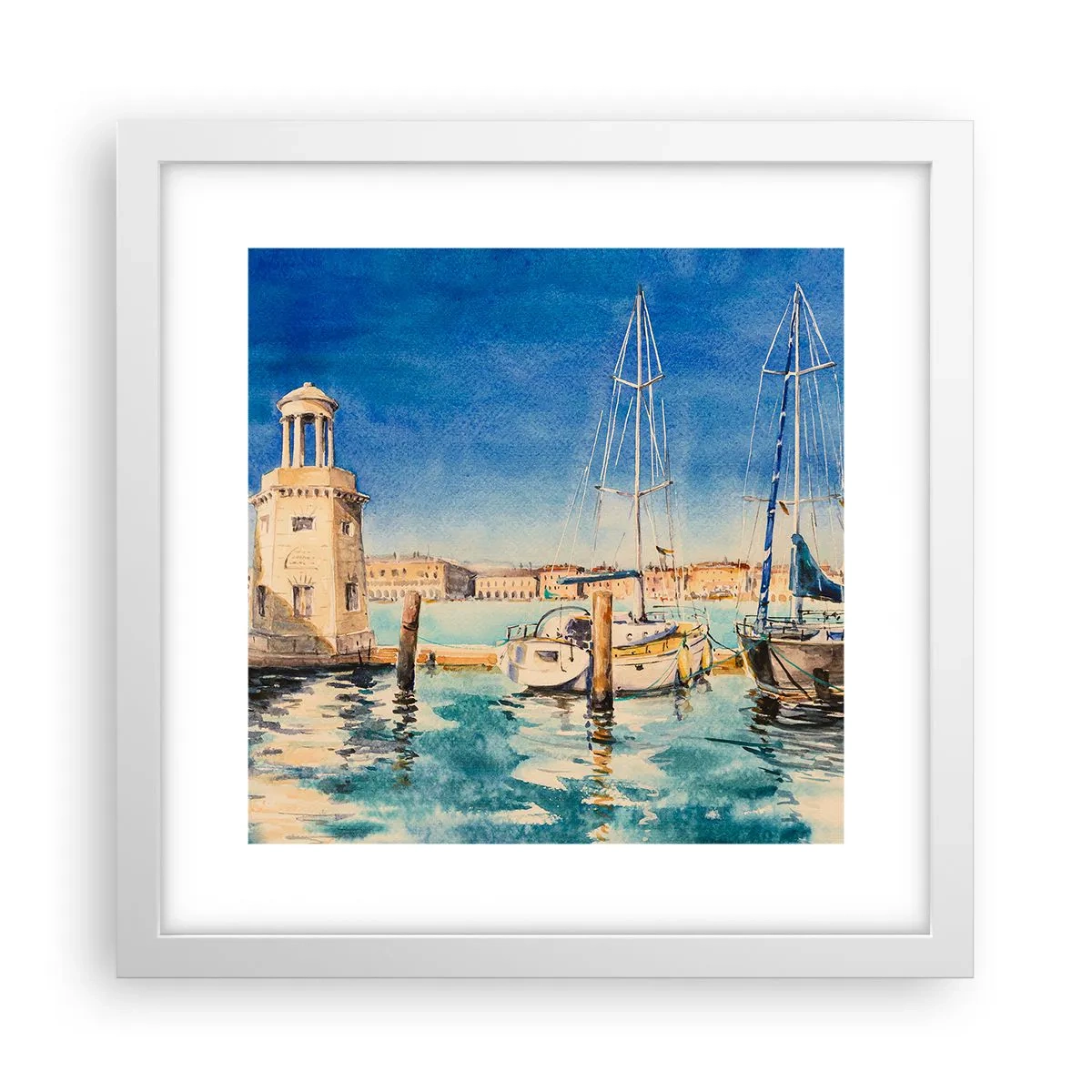 Poster in cornice bianca - La laguna assolata - 30x30 cm