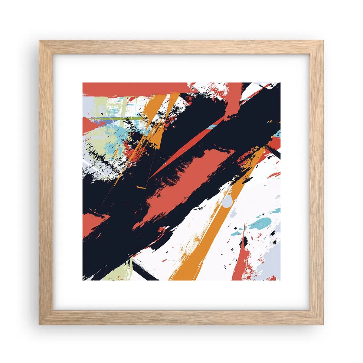Poster in cornice rovere chiaro - Composizione dinamica - 30x30 cm