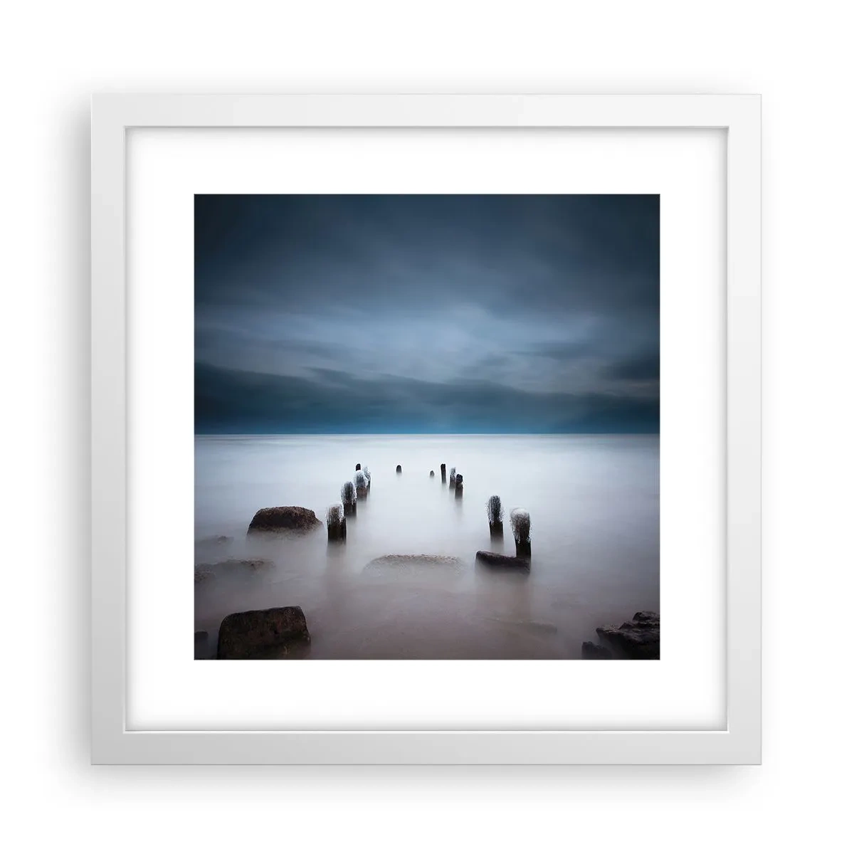 Poster in cornice bianca - Lago pensieroso - 30x30 cm