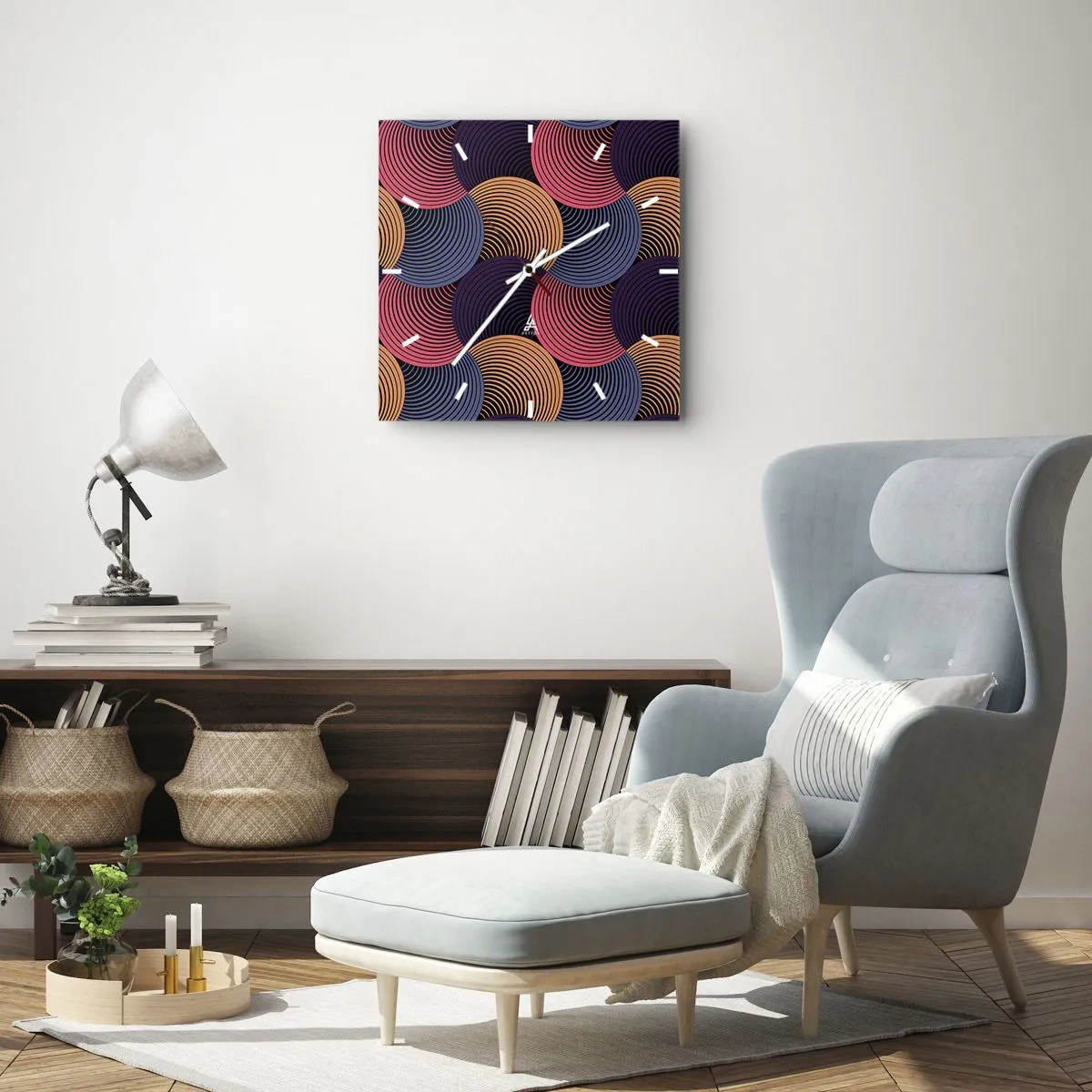 Orologio da parete - Orologio in Vetro - Al ritmo delle sfere - 40x40 cm