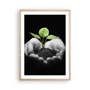 Poster in cornice rovere chiaro - Amo la natura, la proteggo - 50x70 cm