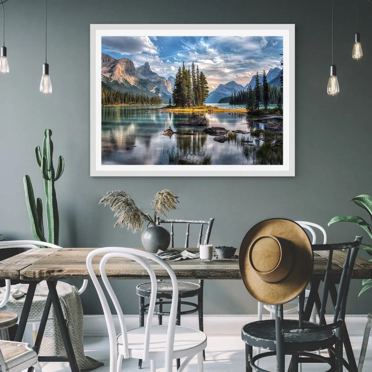 Poster in cornice bianca - Sulle acque grandi e limpide...  - 40x30 cm