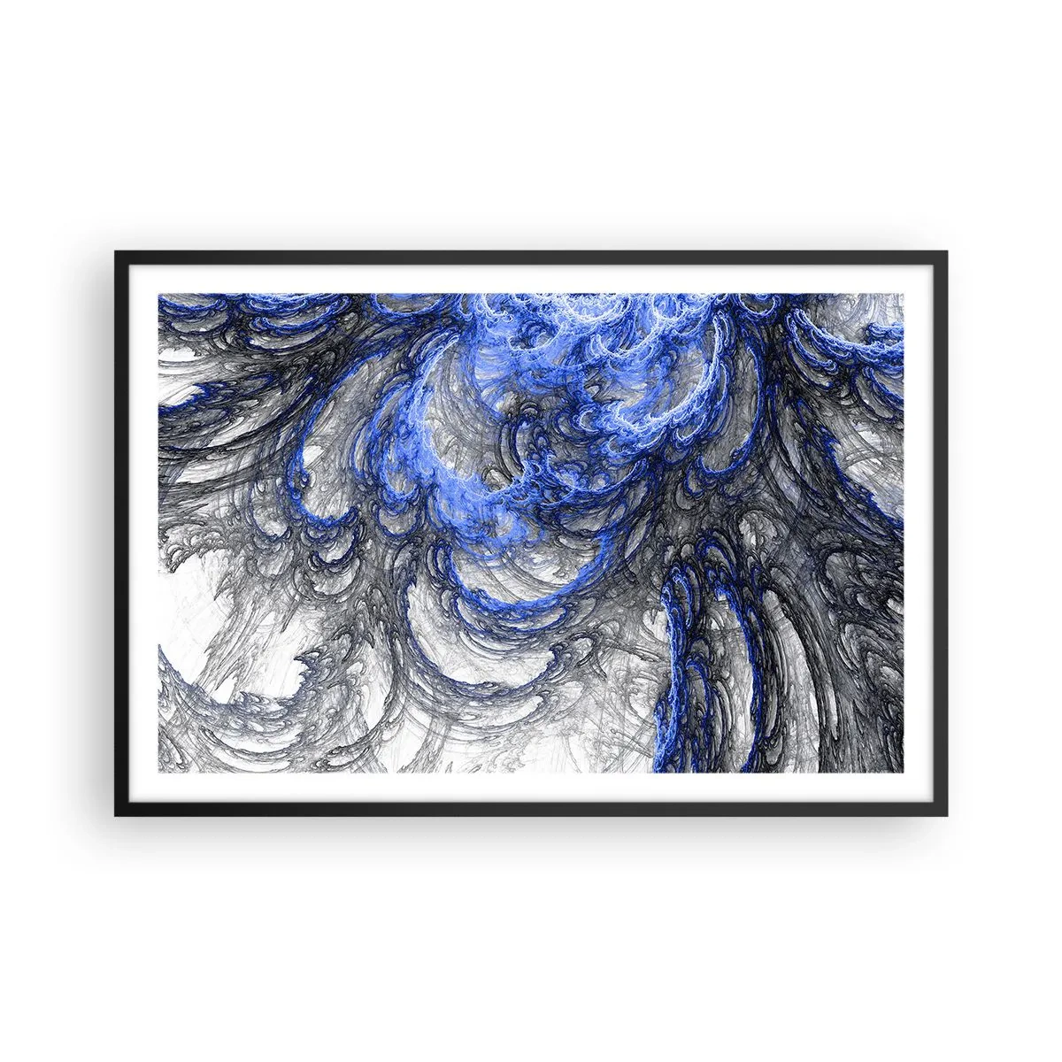 Poster in cornice nera - La nascita dell'onda - 91x61 cm