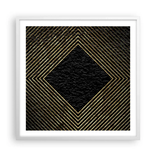 Poster in cornice bianca - Geometria in stile glamour - 60x60 cm