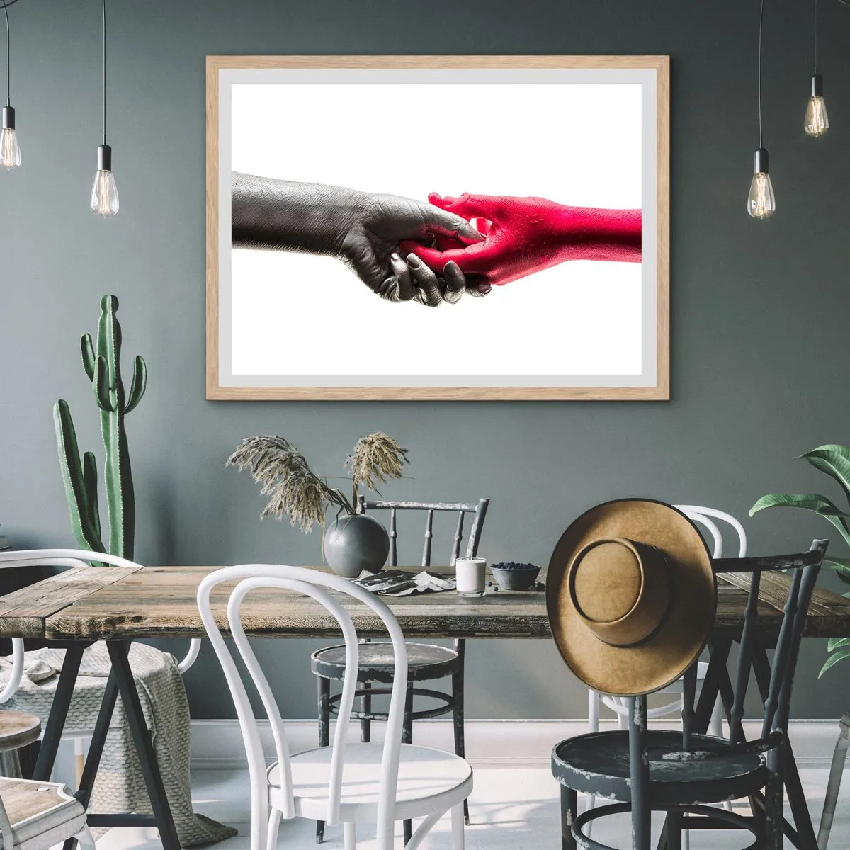 Poster in cornice rovere chiaro - Insieme, sebbene diversi - 91x61 cm