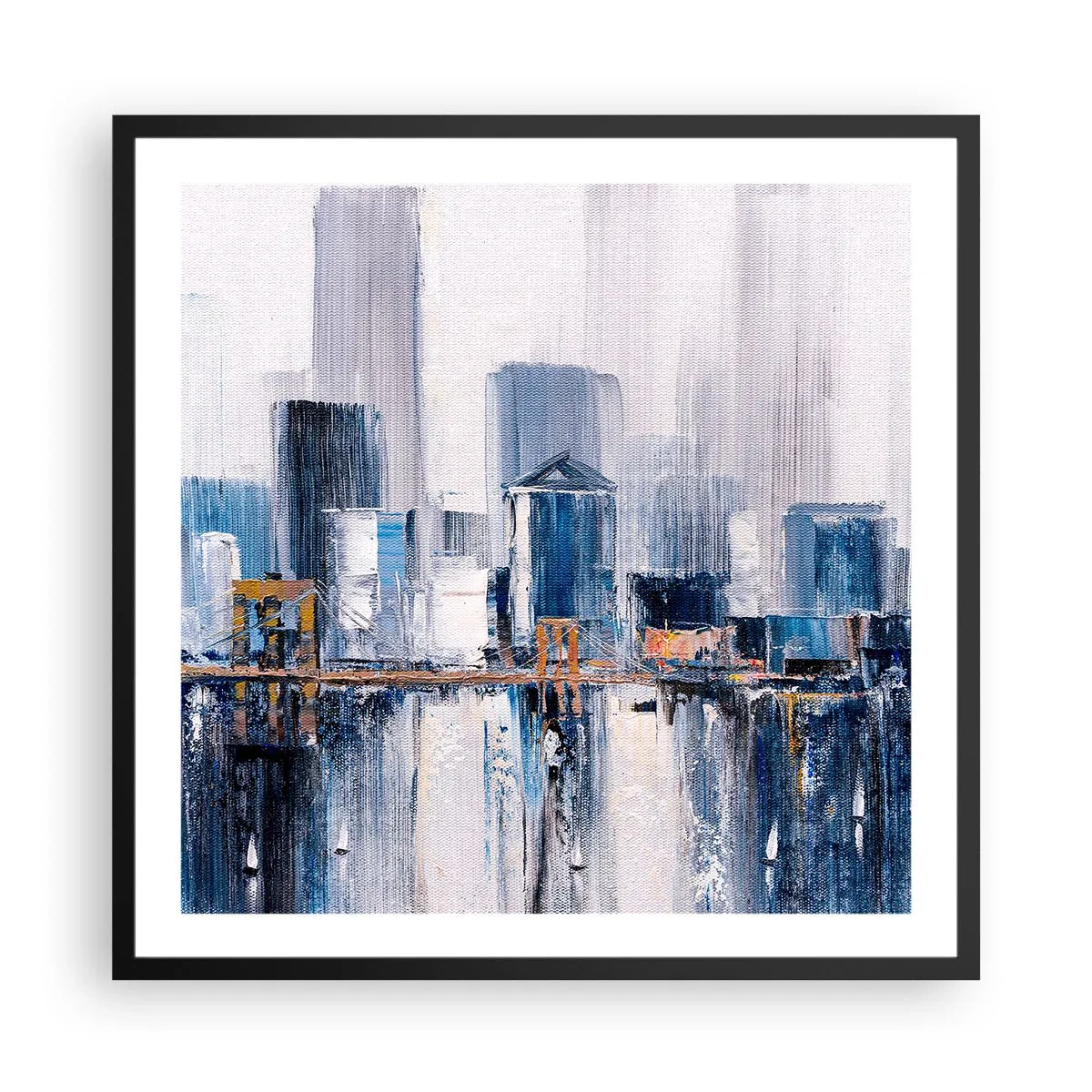 Poster in cornice nera - Impressione di New York - 60x60 cm