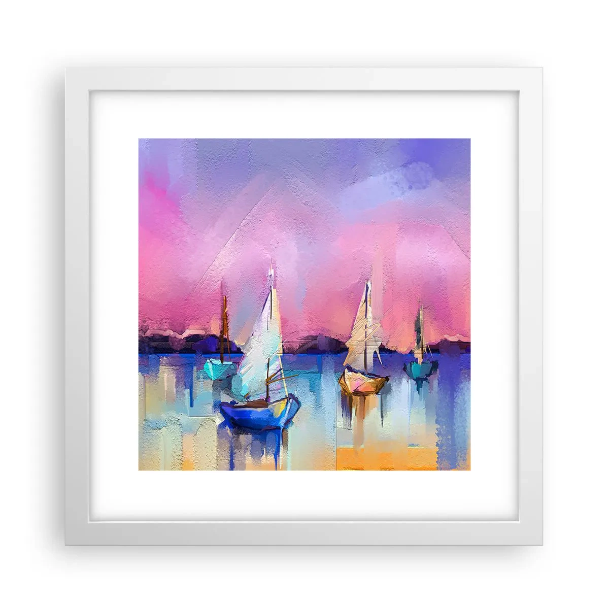 Poster in cornice bianca - Direzione: mare aperto - 30x30 cm