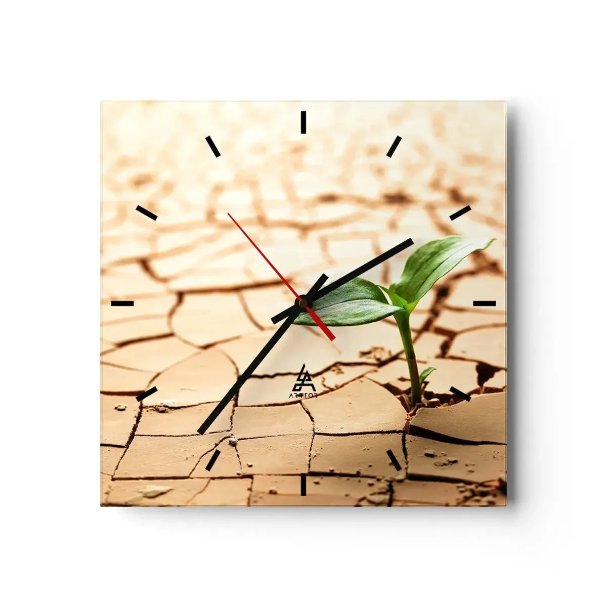 Orologio da parete - Orologio in Vetro - L'indomita forza della vita - 40x40 cm