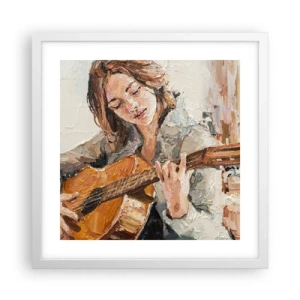 Poster in cornice bianca - Concerto per chitarra e cuore di ragazza - 40x40 cm