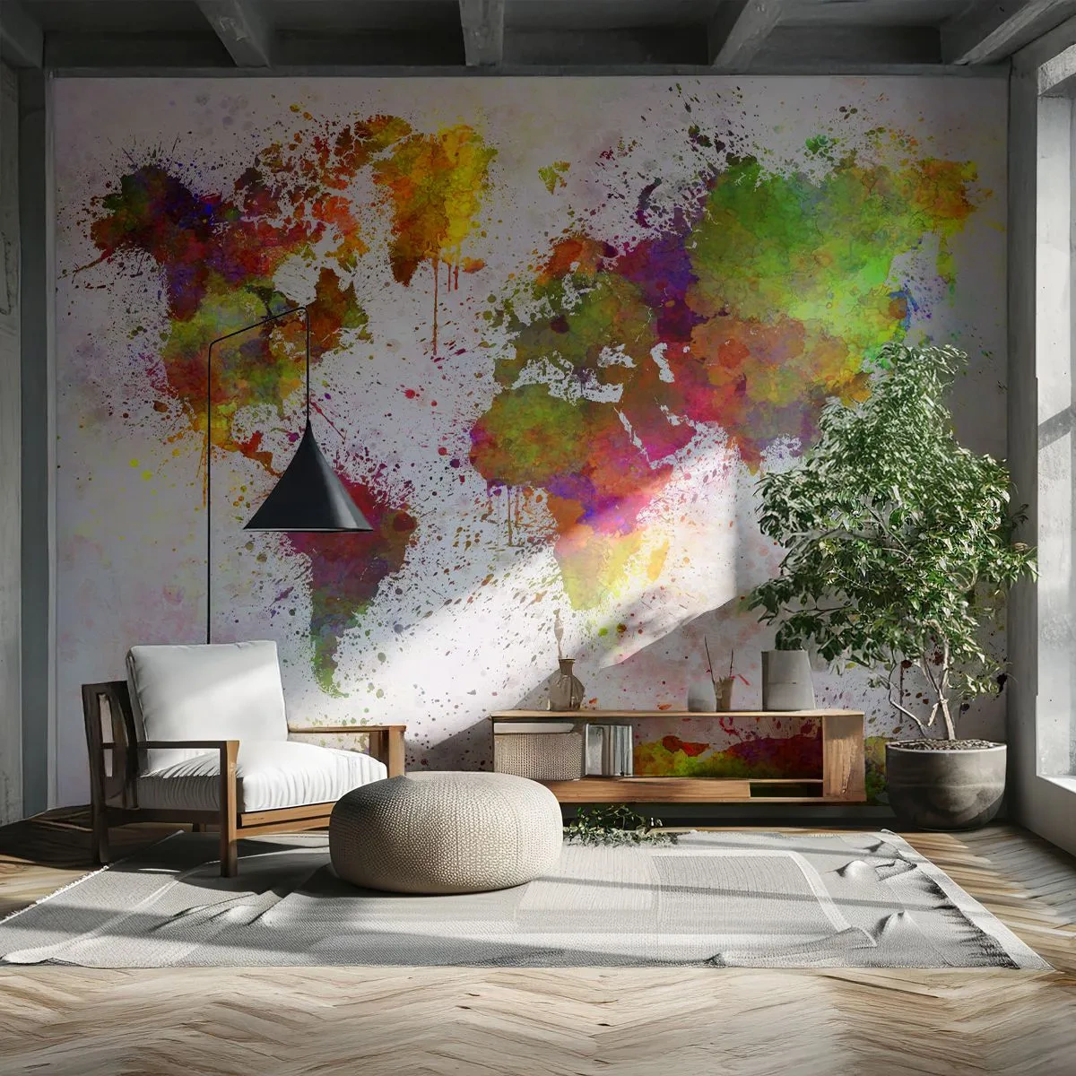 Fotomurali Premium Canvas - È successo per caso - Mappa del mondo, Continenti, Pezzo - 250x175 cm