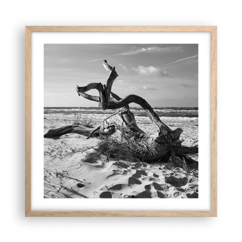 Poster in cornice rovere chiaro - Scolpito dal mare - 50x50 cm