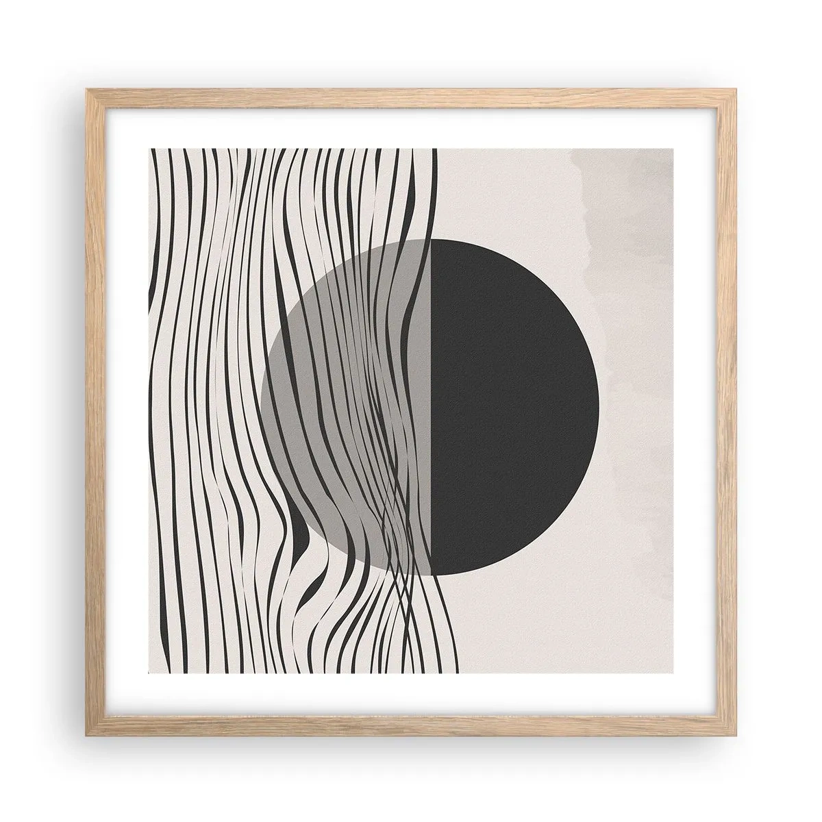 Poster in cornice rovere chiaro - Composizione a metà - 50x50 cm