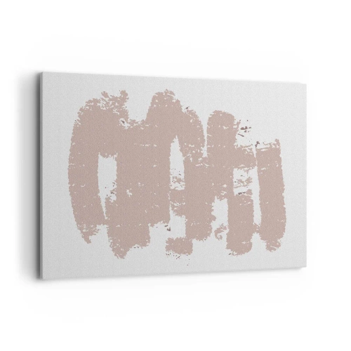 Quadro su tela - Stampe su Tela - Forme rosa tenui su uno sfondo chiaro - 120x80cm - Astrazione in un rosa mite - Decorazione murale moderna per soggiorno e camera da letto ARTTOR