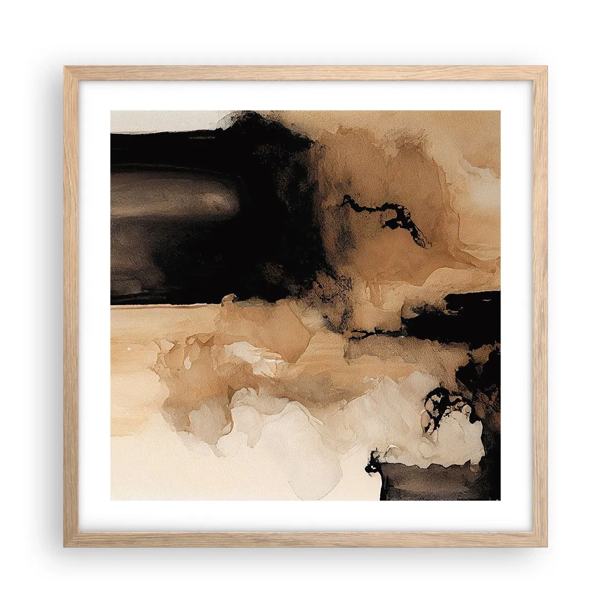 Poster in cornice rovere chiaro - Astrazione intrigante - 50x50 cm