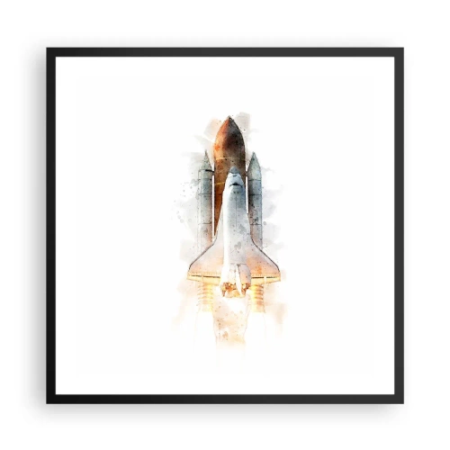 Poster in cornice nera - La partenza degli esploratori - 60x60 cm