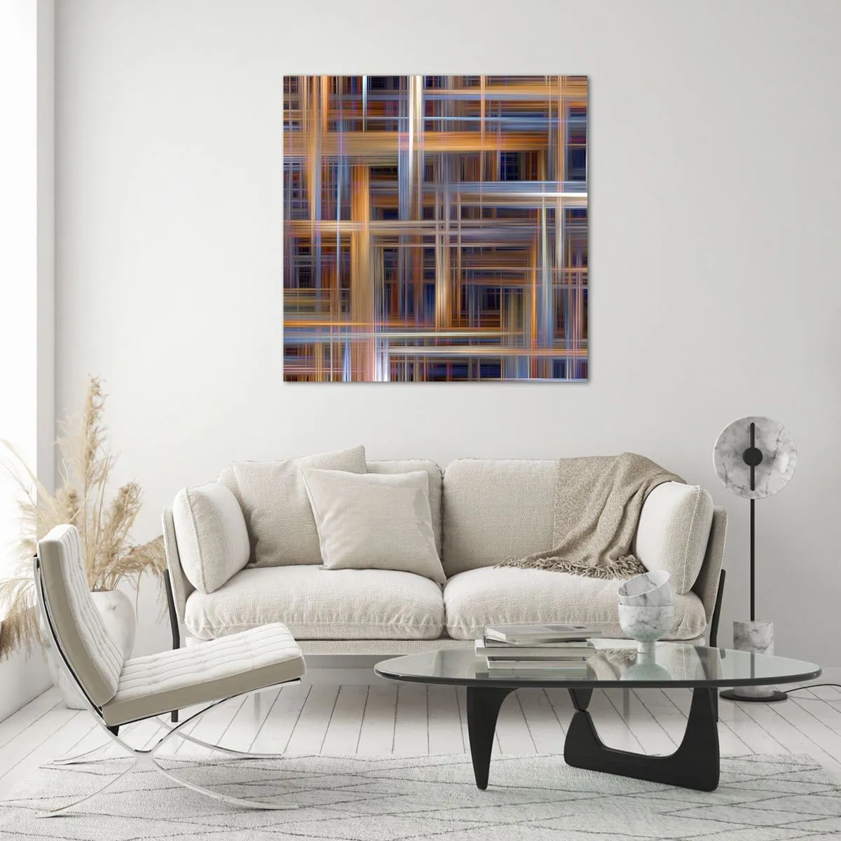 Quadro su vetro - Tessute con la luce - 70x70 cm