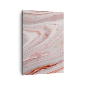 Quadro su tela - Stampe su Tela - Onde astratte in delicate tonalità di rosa e beige - 50x70cm - Rosa liquido - Decorazione murale moderna per soggiorno e camera da letto ARTTOR
