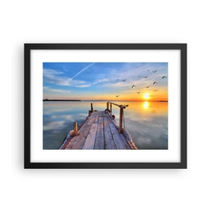 Poster in cornice nera - Camminando verso il sole - 40x30 cm