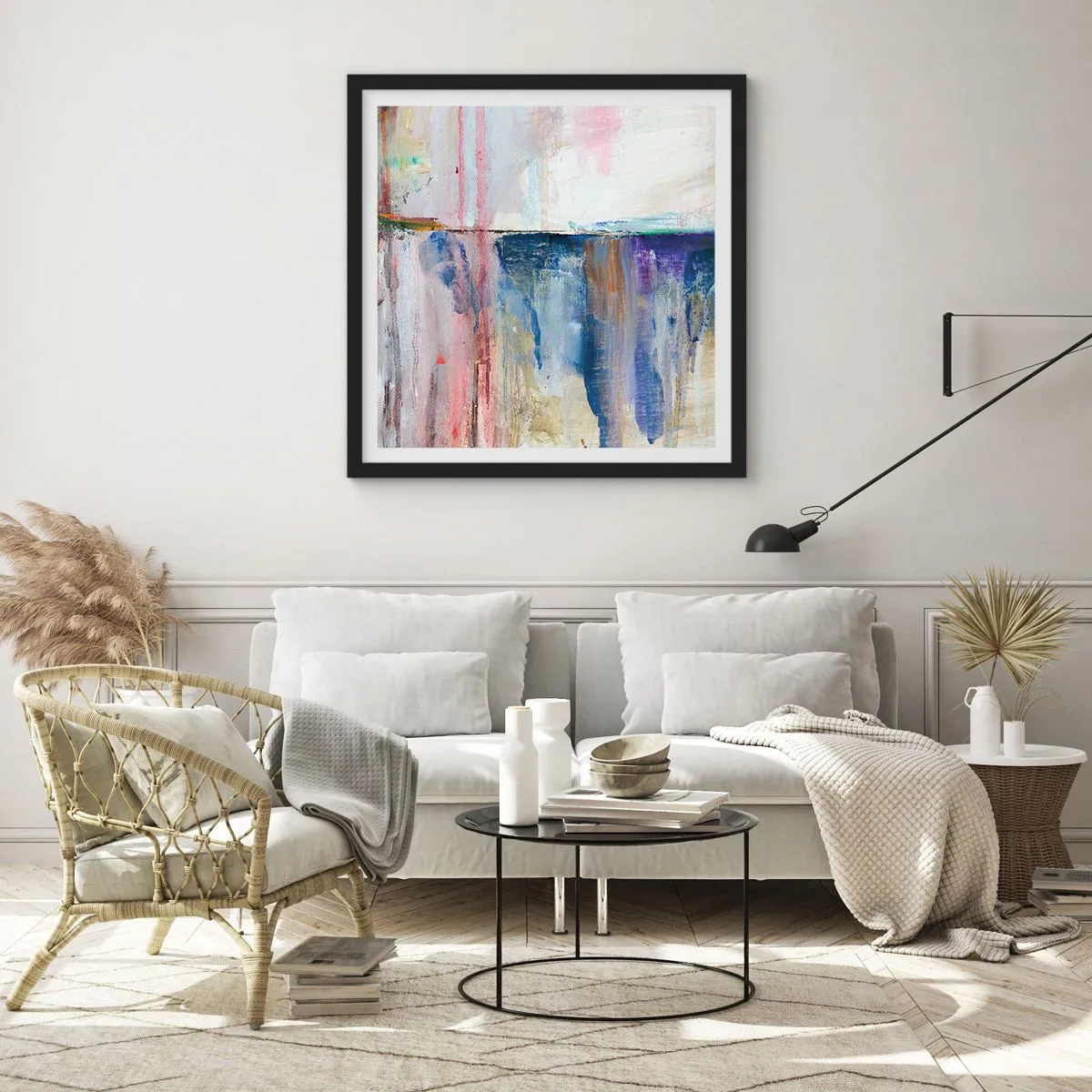 Poster in cornice nera - Impressioni e suggestioni colorate - 50x50 cm