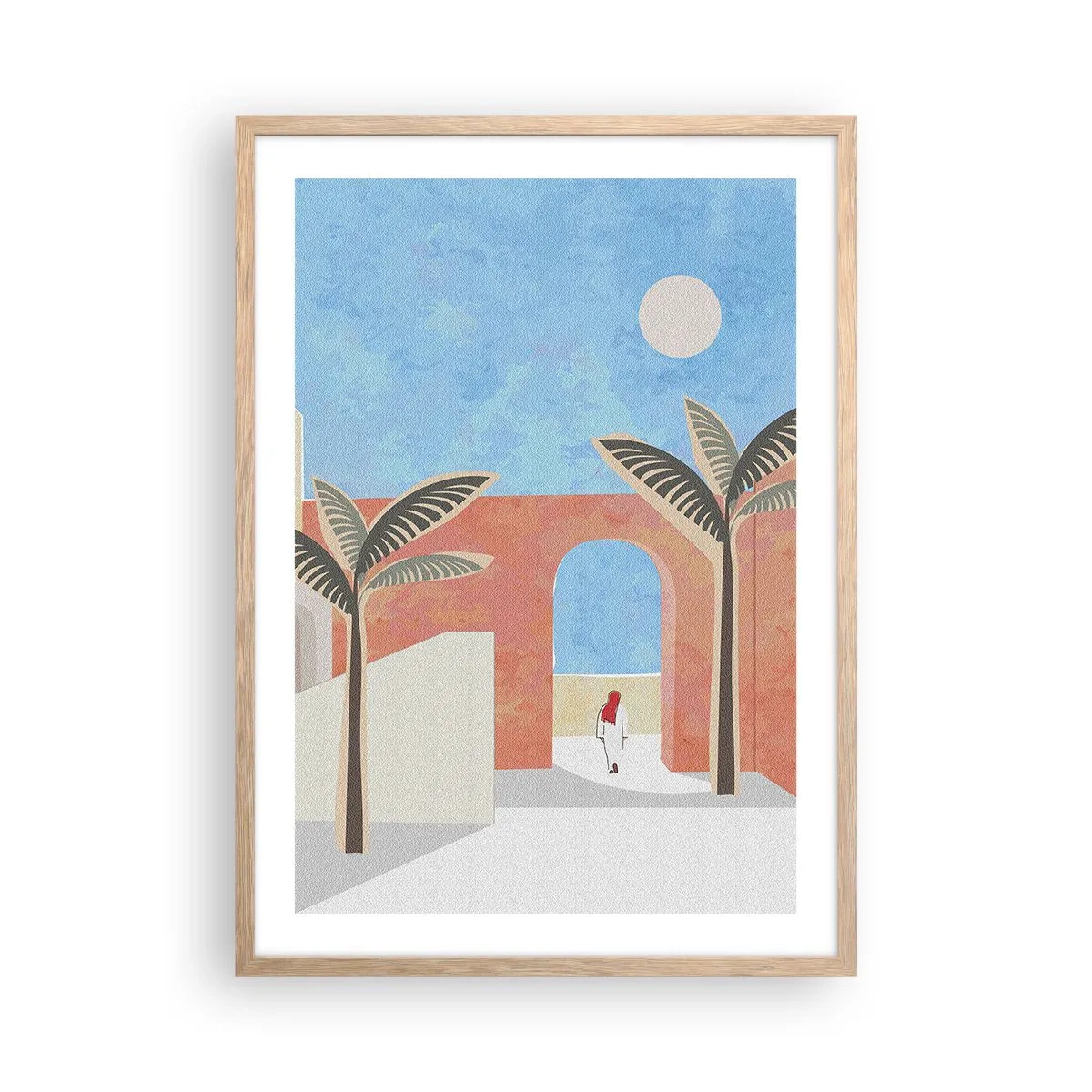 Poster in cornice rovere chiaro - Giornata araba - 50x70 cm