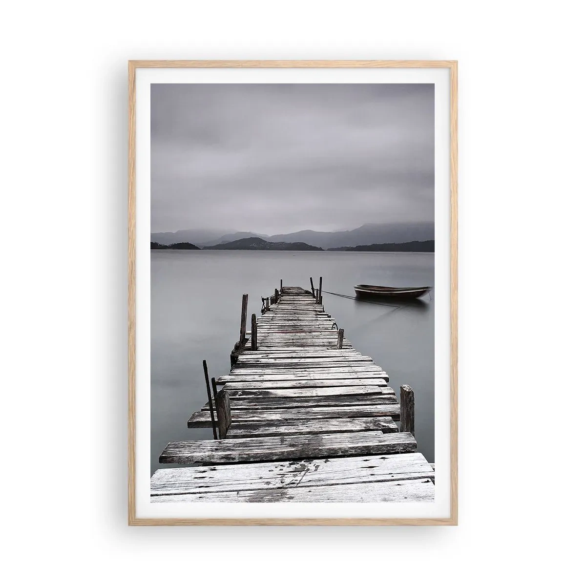 Poster in cornice rovere chiaro - Domani puoi partire - 70x100 cm