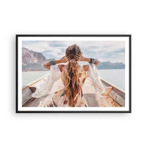 Poster in cornice nera - In cammino verso la felicità - 91x61 cm