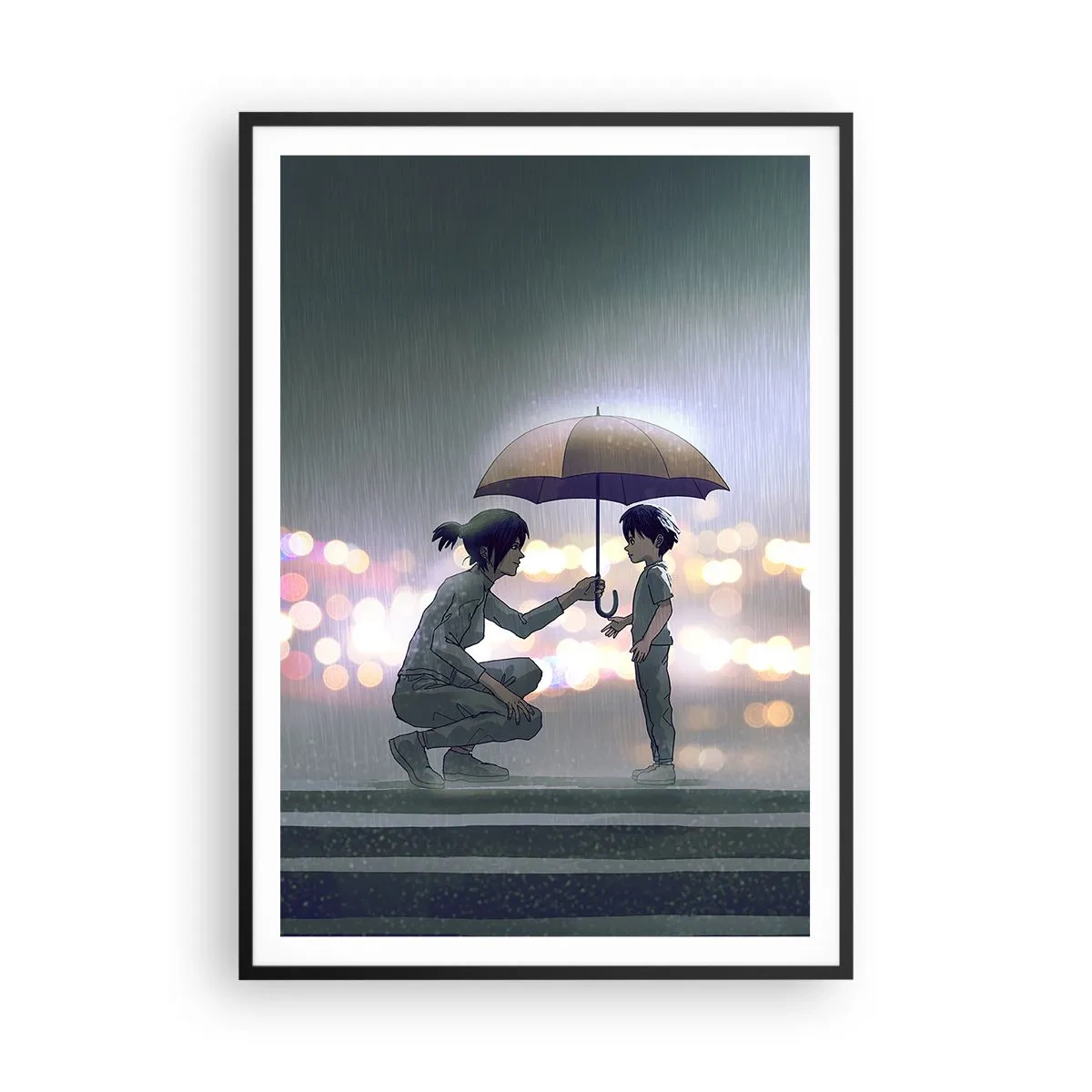 Poster in cornice nera - E già tutto va bene - 70x100 cm