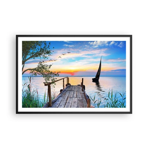 Poster in cornice nera - Buona sera - 91x61 cm