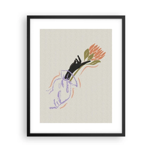 Poster in cornice nera - Tocco delicato - 40x50 cm