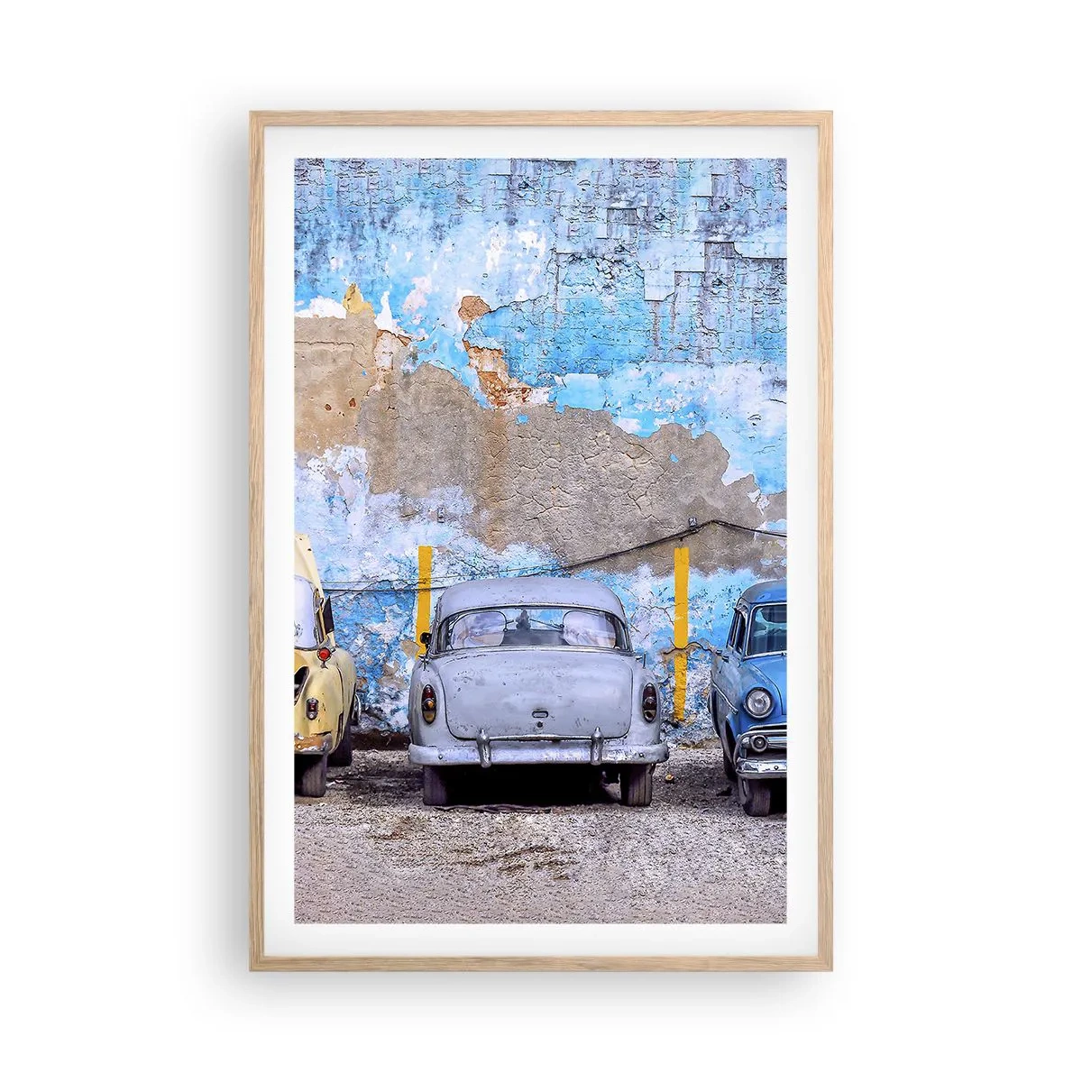 Poster in cornice rovere chiaro - L'incontro dei veterani - 61x91 cm