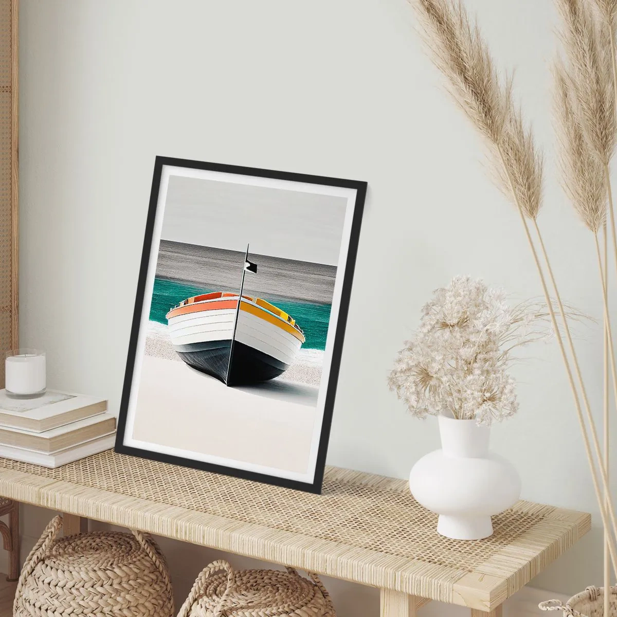 Poster in cornice nera - Al suo posto - 70x100 cm