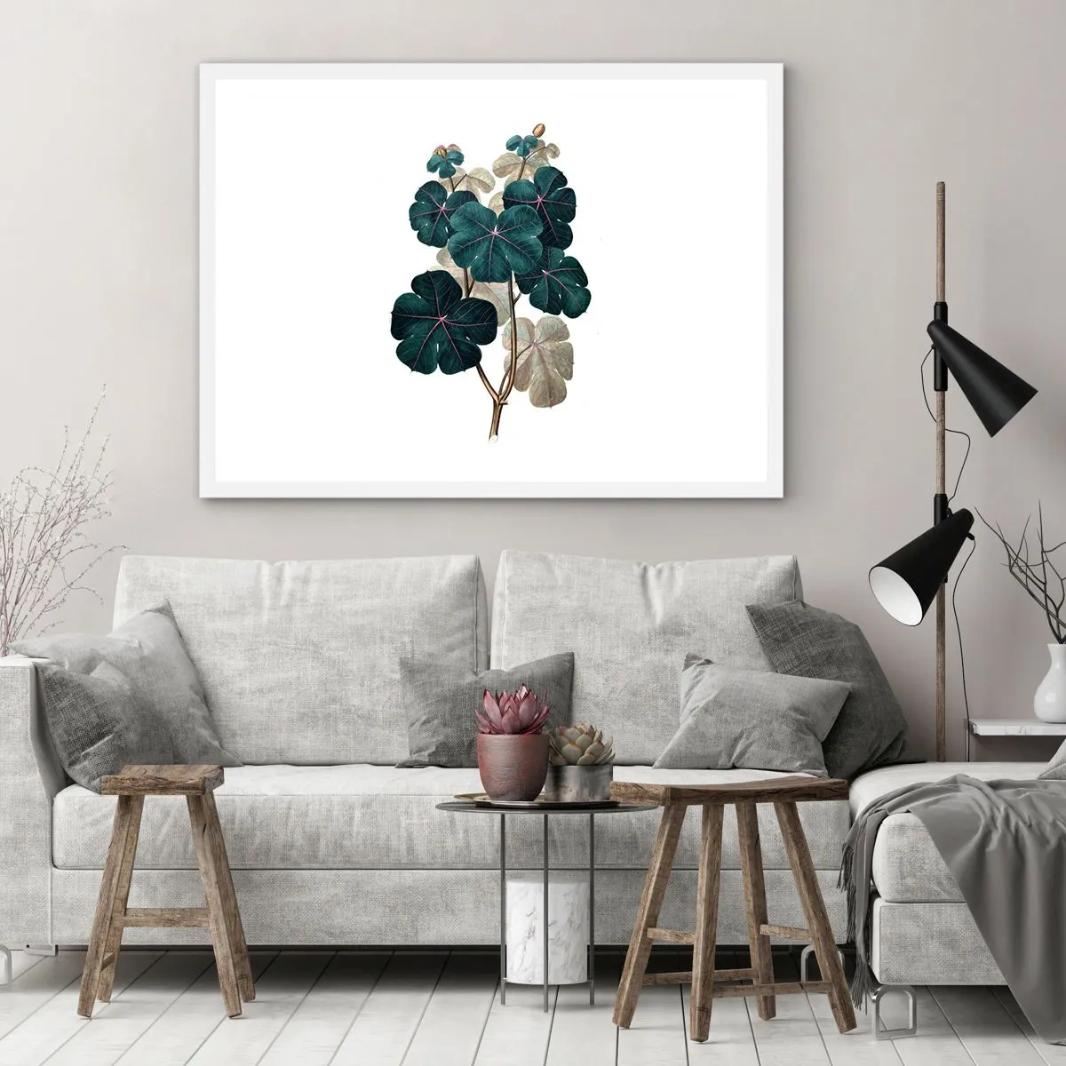 Poster in cornice bianca - Dal vecchio erbario - 100x70 cm