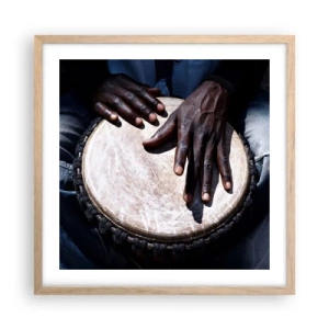 Poster in cornice rovere chiaro - Vivi al tuo ritmo - 50x50 cm