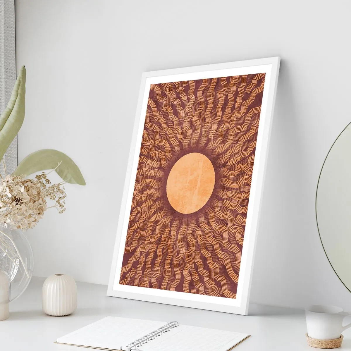 Poster in cornice bianca - L'icona del sole - 40x50 cm