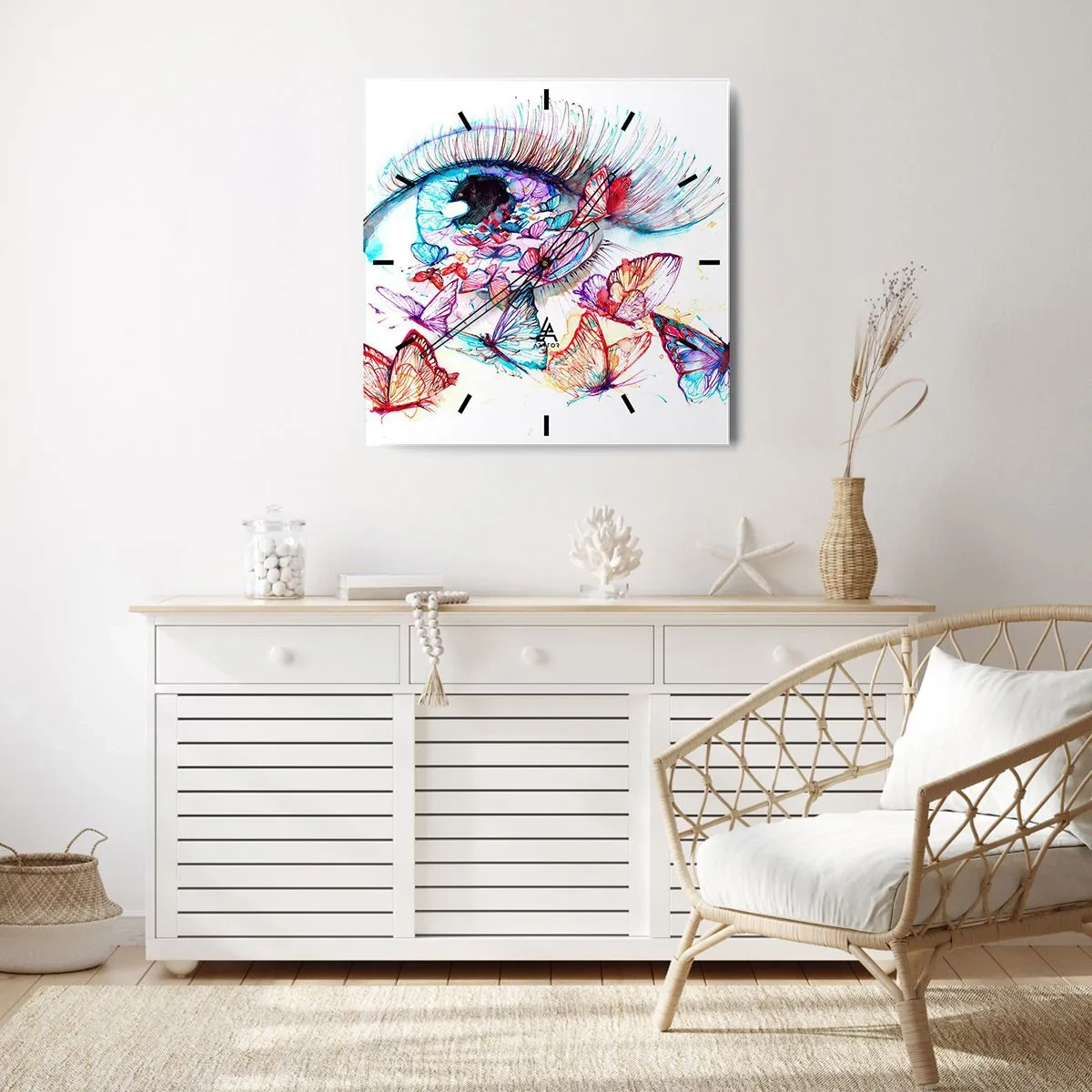 Orologio da parete - Orologio in Vetro - Occhio incantato - 40x40 cm