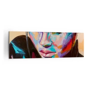 Quadro su tela - Stampe su Tela - Ritratto di una donna in vivaci colori astratti - 160x50cm - Cuore selvatico - Decorazione murale moderna per soggiorno e camera da letto ARTTOR