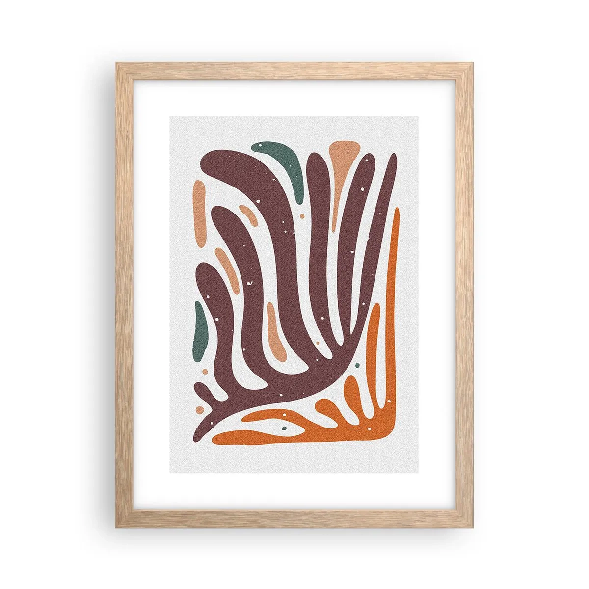 Poster in cornice rovere chiaro - Composizione organica raggiante - 30x40 cm