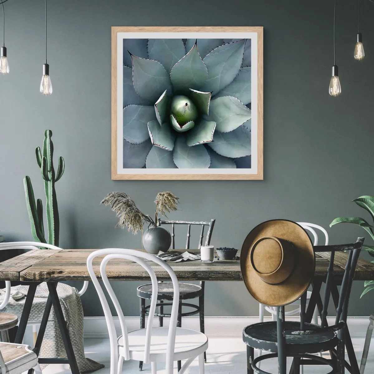 Poster in cornice rovere chiaro - Adesca e minaccia - 40x40 cm